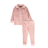 BAMBOO 2PC VELOUR PIPED PAJAMA SET